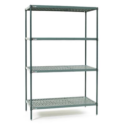 Metro EZPR2448NK3-4 48" NSF 4-Tier Epoxy Coated Wire Shelf Kit - Super Erecta Pro, 24"W, 74"H, 4 Wire Tiers, Green