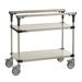 Metro MS1830-FSFS 2 Level Mobile PrepMate MultiStation w/ Solid Shelving - 32"L x 19 2/5"W x 39 1/8"H, Stainless Steel