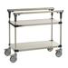 Metro MS1836-FGFG 2 Level Mobile PrepMate MultiStation w/ Solid Shelving - 38"L x 19 2/5"W x 39 1/8"H, Stainless Steel