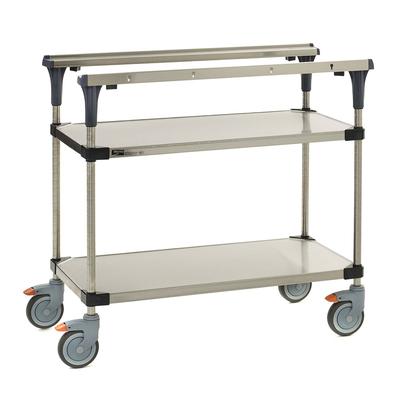 Metro MS1836-FSFS 2 Level Mobile PrepMate MultiStation w/ Solid Shelving - 38"L x 19 2/5"W x 39 1/8"H, Stainless Steel