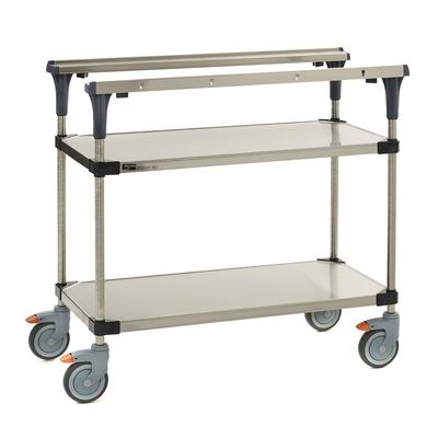 Metro MS1848-FGFG 2 Level Mobile PrepMate MultiStation w/ Solid Shelving - 50"L x 19 2/5"W x 39 1/8"H, Stainless Steel