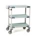 Metro MXUC2436G-25 MetroMax i 2 Level Polymer Utility Cart w/ 900 lb Capacity, Flat Ledges, Gray