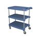 Metro MY1627-34BU 3 Level Polymer Utility Cart w/ 400 lb Capacity, Marine Ledges, Blue