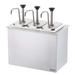 Server 83860 Drop-In Condiment Dispenser w/ (3) Jars & Pumps, (1) oz Stroke, Stainless, 3 Jars & Pumps, Silver