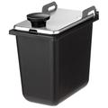 Server 87229 Jar & Stainless Steel Hinged Lid, Use with Mini Rails, 1/9 Size, 6"Deep, Black