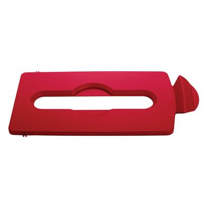 Rubbermaid 2007194 Hinged Lid Insert for 23 gal Slim Jim Recycling Containers - Paper, 16 1/2" x 8", Red