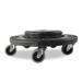 Rubbermaid FG264000BLA Round Plastic Trash Can Dolly w/ Raised Center & 250 lb Capacity, Fits Brute Containers, Five 3" Casters, Black