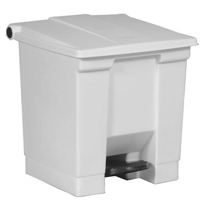 Rubbermaid FG614300WHT 8 gal Step-On Container - White, 8 Gallon