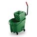 Rubbermaid FG758888GRN 35 qt WaveBrake Mop Bucket Combo - Side Press Wringer, Plastic, Green, 35 Quart, Side-Press Wringer