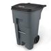 Rubbermaid FG9W2100GRAY Brute 65 gal Utility Wheeled Trash Can - 41 4/5 H x 25 1/4 W x 32 3/10" L, Gray