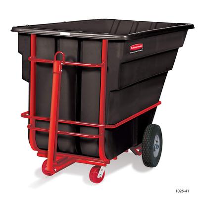 Rubbermaid FG102641 BLA 1 1/2 cu yd Trash Cart w/ 2100 lb Capacity, Black, Pneumatic Wheels