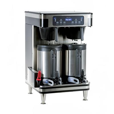 Bunn 51200.0101 Twin Automatic Coffee Brewer for Soft Heat Thermal Servers - Black/Stainless, 120-240v/1ph, Silver
