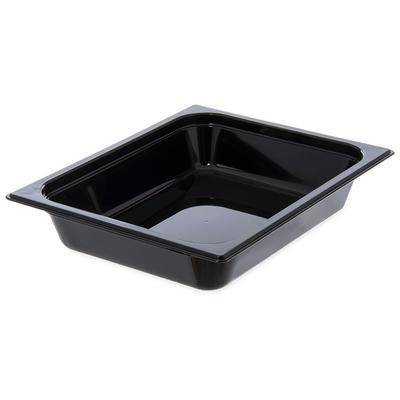Carlisle 10420B03 2 1/2"D Half Size High Temp Food Pan - Stackable, Black