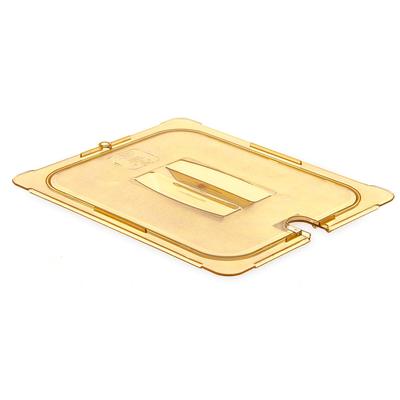 Carlisle 10431U13 Universal Half Size High Heat Food Pan Notched Lid - Amber, 12-3/4", Yellow
