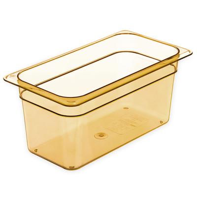 Carlisle 3086213 6"D Third Size High Temp Food Pan - Stackable, Amber