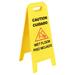 Carlisle 3690000 Flo-Pac Wet Floor Safety Sign - 11x25" 2 Sided, Yellow, Multilingual