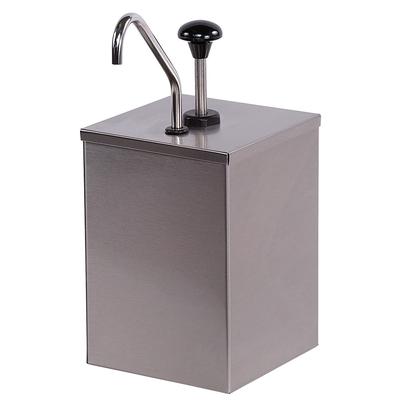 Carlisle 386010 Pump Style Condiment Dispenser w/ (1) Pump, (1 1/4) oz Stroke, Stainless, Silver