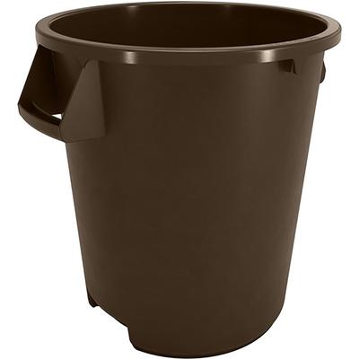 Carlisle 84101001 10 gallon Commercial Trash Can - Plastic, Round, Food Rated, Brown