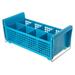 Carlisle C32P214 OptiClean Perma-San Flatware Basket - (8) Compartments, Wire Handles, Polypropylene, Blue, 8 Compartments