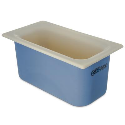 Carlisle CM1102C1402 1/3 Size Coldmaster Coolcheck Food Pan - Plastic, White/Blue, Color Changing Technology