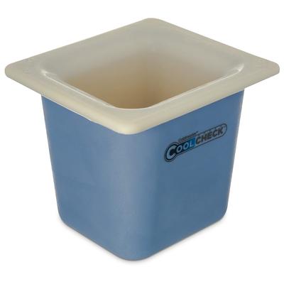 Carlisle CM1104C1402 1/6 Size Coldmaster Coolcheck Food Pan, 6" Deep, 1 3/5 qt Capacity, White/Blue