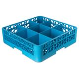 Carlisle RG9-114 OptiClean Glass Rack w/ (9) Compartments - (1) Extender, Blue