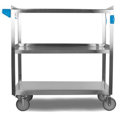 Carlisle UC5032135 3 Level Stainless Utility Cart w/ 500 lb Capacity, Flat Ledges, Silver