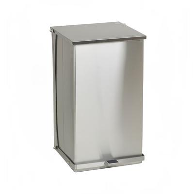 Detecto C-100 25 gal Rectangle Metal Step Trash Can, 27 3/4"L x 16 3/4"W x 17 3/4"H, Stainless, 100 Quart, Stainless Steel