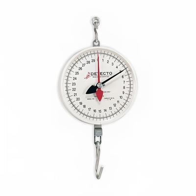 Detecto MCS-40DH Plated S-Hook Hanging Scale w/ 8" Double Dial, 2 Revolution, 40 lb, Black