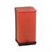 Detecto P-48R 12 gal Rectangle Plastic Step Trash Can, 14"L x 13"W x 23 1/2"H, Red, Red Epoxy Polyester, Labels Included
