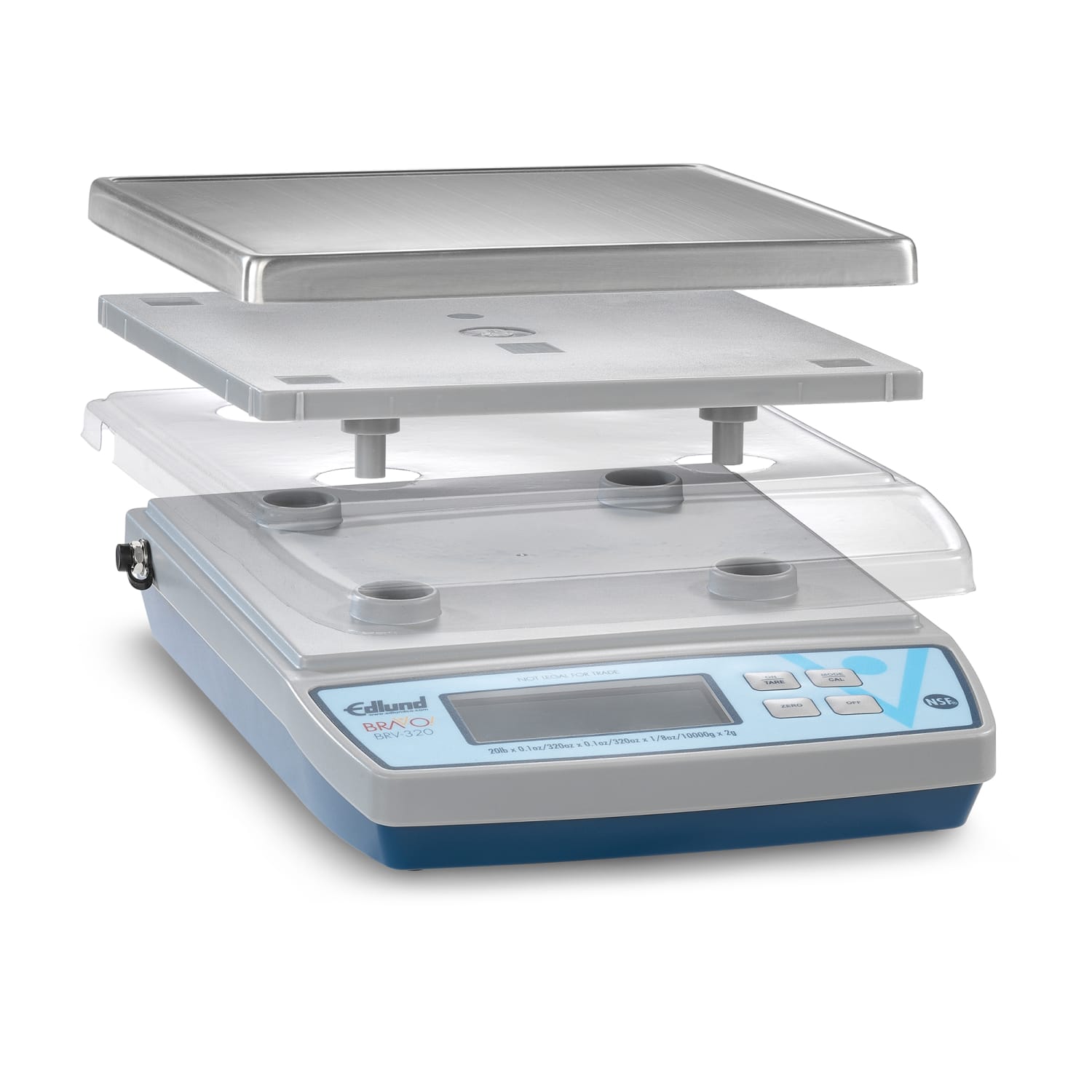 Edlund BRV-320 20 lb Square Digital Scale w/ Removable Platform - 7" x 7", Stainless Steel