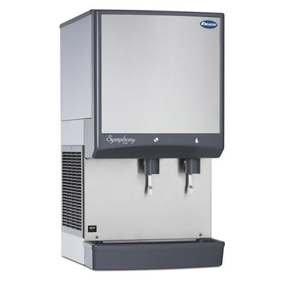 Follett 25CI414W-L 380 lb Countertop Water & Nugget Ice Dispenser for Commercial Ice Machines - 25 lb Storage, Cup Fill, 115v, 425 lb. Daily Production, Lever Dispensing, Stainless Steel