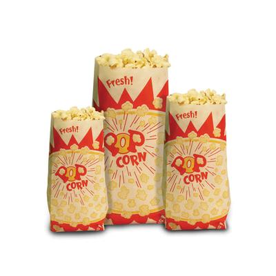Paragon 1029 1 oz Popcorn Bags, Red & Yellow Design, Multi-Colored