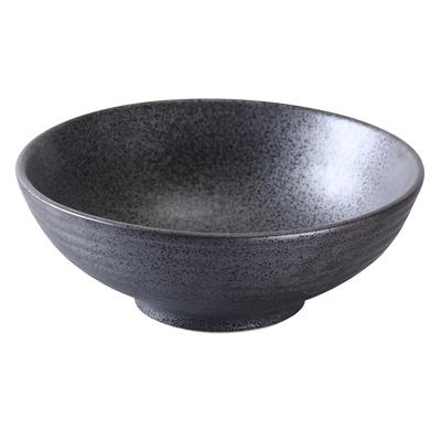 Yanco DB-3008 36 oz Round Diamond Black Noodle Bowl - Porcelain, Black