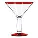 Libbey 92306R 15 oz Aruba Traditional Martini Cocktail Glass- Red, Red Rim and Base