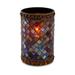 Sterno 80108 Dolce Candle Lamp - 3 9/32"D x 4 3/4"H, Glass, Mosaic Amber, Brown