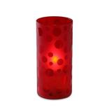 Sterno 80128 Scholar Candle Lamp - 3"D x 6"H, Glass, Red Frosted w/ Dots