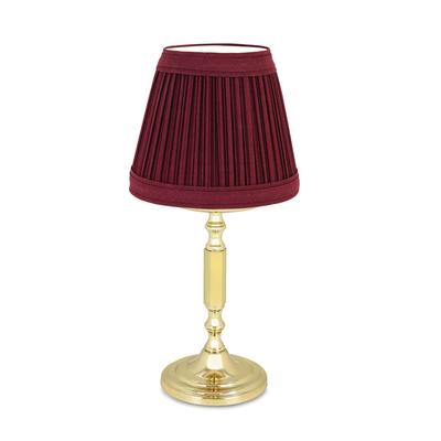 Sterno 80418 La Rue Candle Lamp - 3 11/32"D x 10 1/2"H, Marlowe Wine/Polished Brass Base, Red