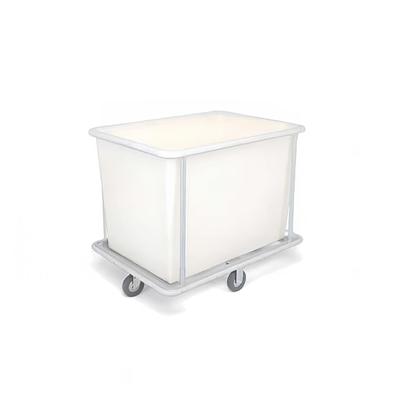 Forbes Industries 1181-B Laundry Cart w/ 16 Bushel Capacity & Black Vinyl Bumper - Plastic Tub, Steel Frame, White