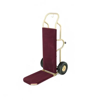 Forbes Industries 1570-CK Bellman's Handtruck w/ 23 1/2" Fold Up Dropnose & Wrap Around Carpet - Brushed Brass, Black