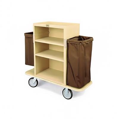 Forbes Industries 2193-42 Housekeeping Cart w/ (3) Shelves & (2) Bags - 30"L x 19"W x 42"H, Plastic, Black