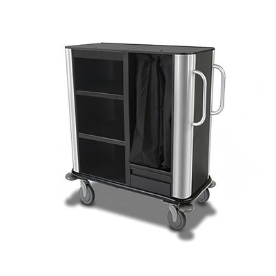 Forbes Industries 2277 Housekeeping Cart w/ 3 Shelves - 24"W x 19"D x 40"H, Plastic, Stainless Steel