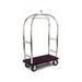 Forbes Industries 2523-SS Birdcage Luggage Cart w/ (2) Push Bars & Carpeted Deck - 48"L x 24"W x 78"H, Brushed Steel, Chrome