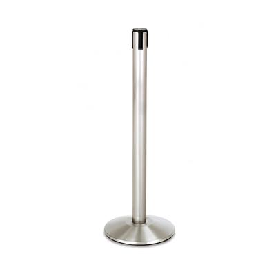 Forbes Industries 2711 40"H Crowd Control Stanchion w/ 7 ft Belt - Brushed Stainless Steel