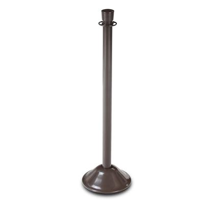Forbes Industries 2738 39"H Crowd Control Stanchion w/ Hook Ring & Drum Top - Bronze Painted Steel