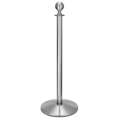 Forbes Industries 2744 40 3/4"H Crowd Control Stanchion w/ Hook Ring & Ball Finial - Brushed Stainless Steel