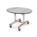 Forbes Industries 4960 Oval Room Service Table w/ (2) Tri Fold Drop Leaves - 36"L x 43 1/2"W, Laminate/Stainless Steel, Gray