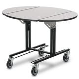 Forbes Industries 4969-WDS Oval Room Service Table w/ (2) Bi Fold Drop Leaves - 36"L x 43"W, Laminate/Black Steel