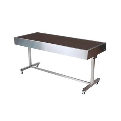 Forbes Industries 5220-5-H2 60" Mobile Induction Table w/ (2) Left & Right Holding/Warming Units - Glass Cook Top, 120v, Stainless Steel