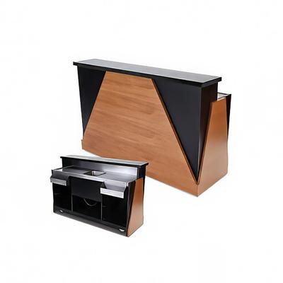 Forbes Industries 5777-6 Mobile Bar w/ 1 Sink & 1 Speed Rails - 76"L x 26"W x 48"H, Black Laminate w/ Avonite Top